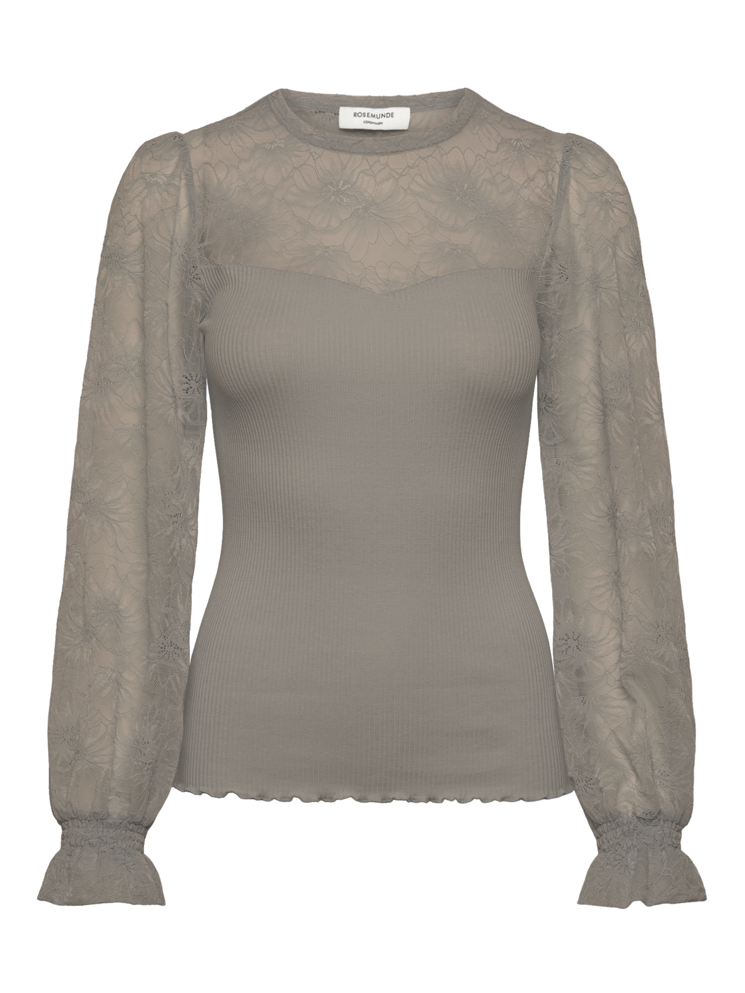 RWBeatha Silk LS Full Lace T-shirt T-SHIRT LS Rosemunde Woman XS dried sage