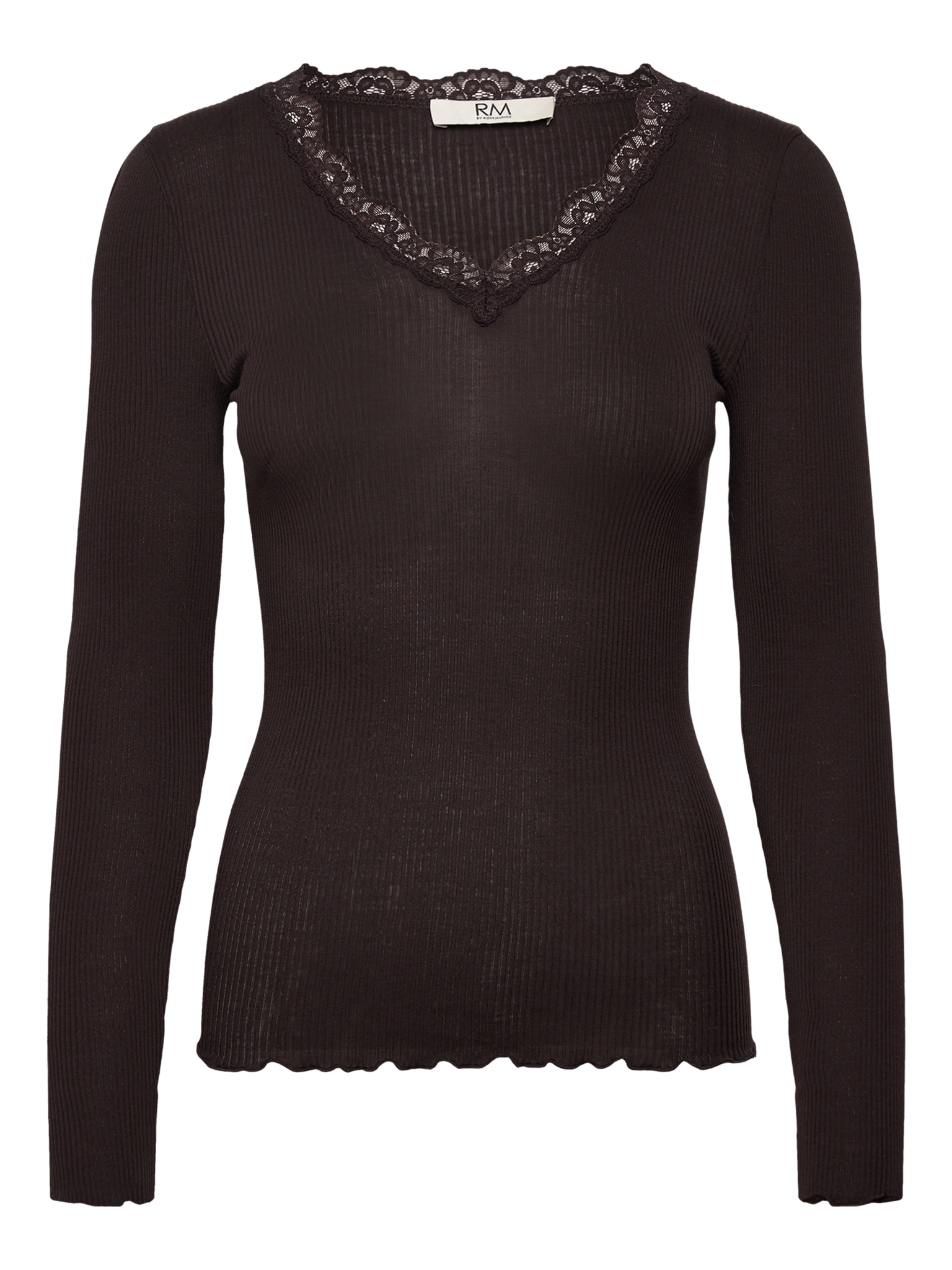RMWBalta Modal Long sleeve V-neck T-shirt T-SHIRT LS Rosemunde Woman XS ganache