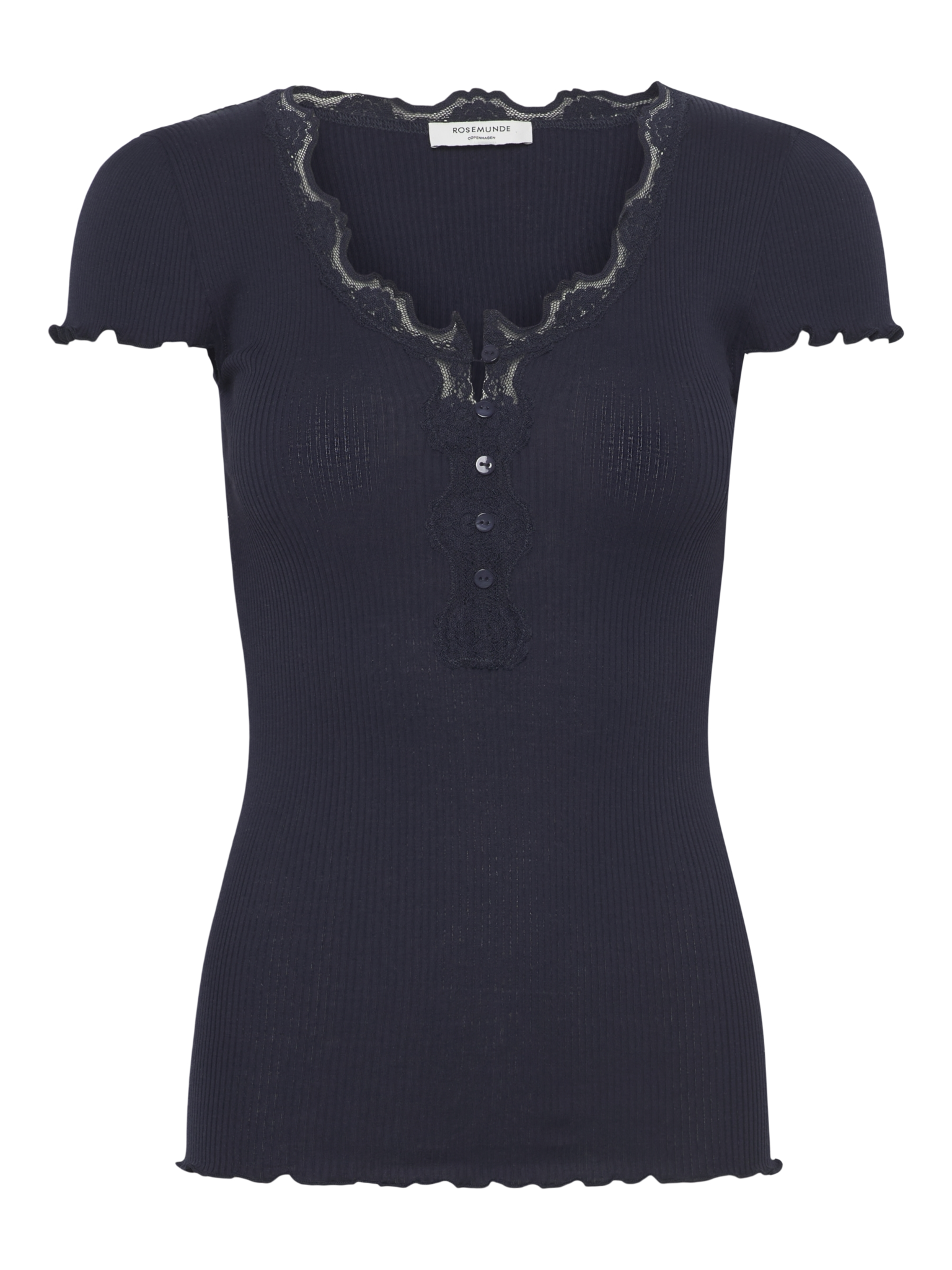 RWBeatha Silk Capsleeve Button T-shirt T-SHIRT SS Rosemunde Woman XS navy