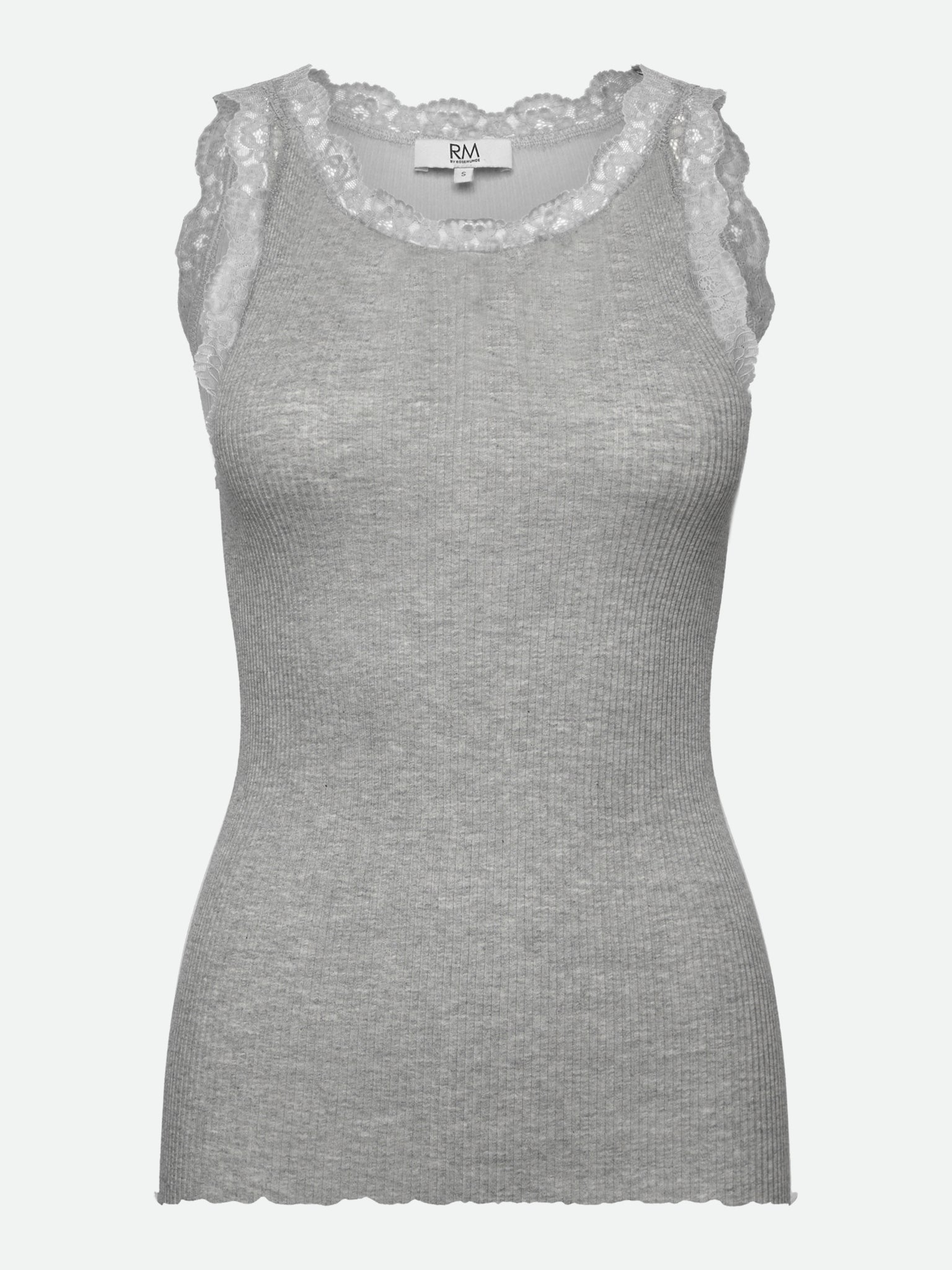 RMWBalta Modal Lace SL O-Neck Top TOP Rosemunde Woman XS light grey melange