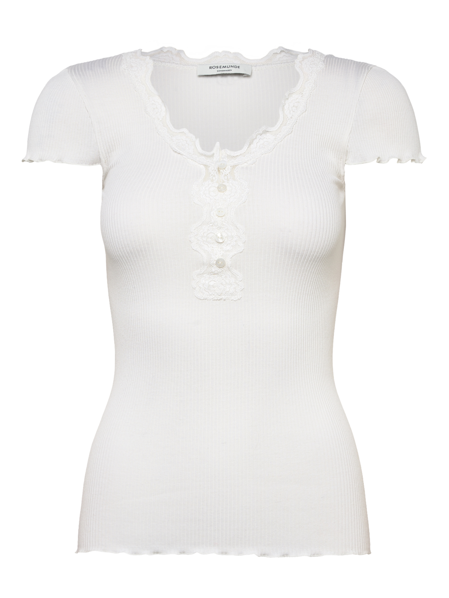 RWBeatha Silk Capsleeve Button T-shirt T-SHIRT SS Rosemunde Woman XS new white