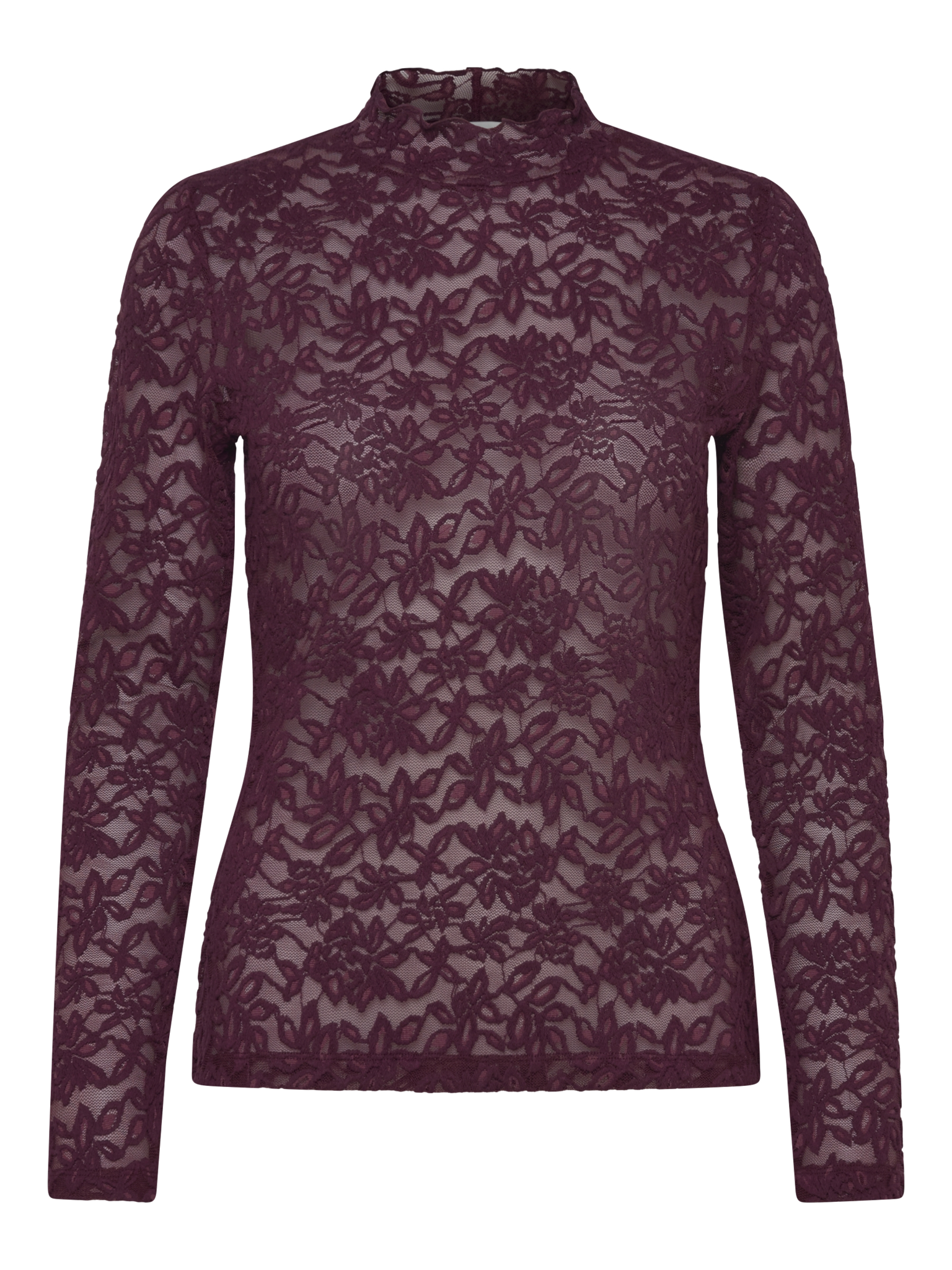 RWDelicia Lace Long sleeve Turtleneck T-shirt T-SHIRT LS Rosemunde Woman XS winetasting