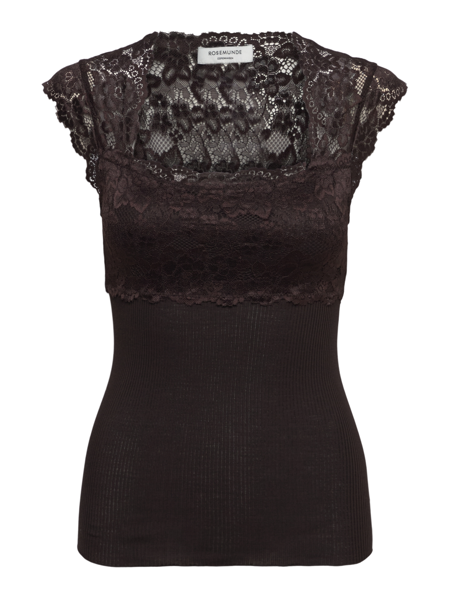 RWPenny Modal Sleeveless Lace Top TOP Rosemunde Woman XS ganache