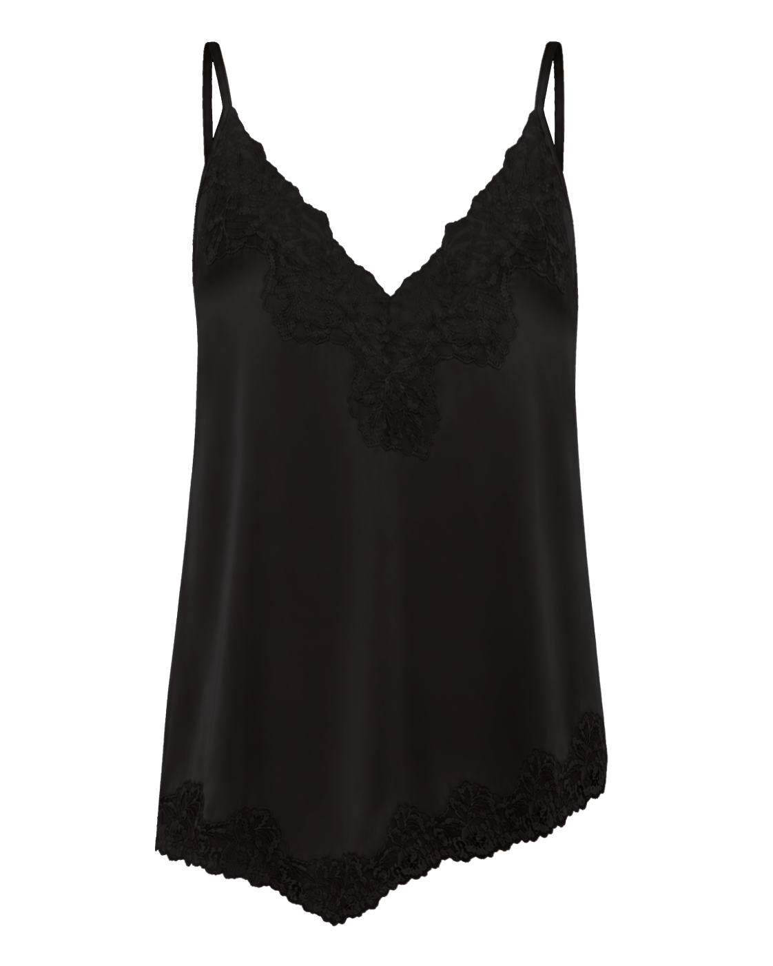 RWPatricia Silk Sleeveless Lace Strap Top TOP Rosemunde Woman 34 black