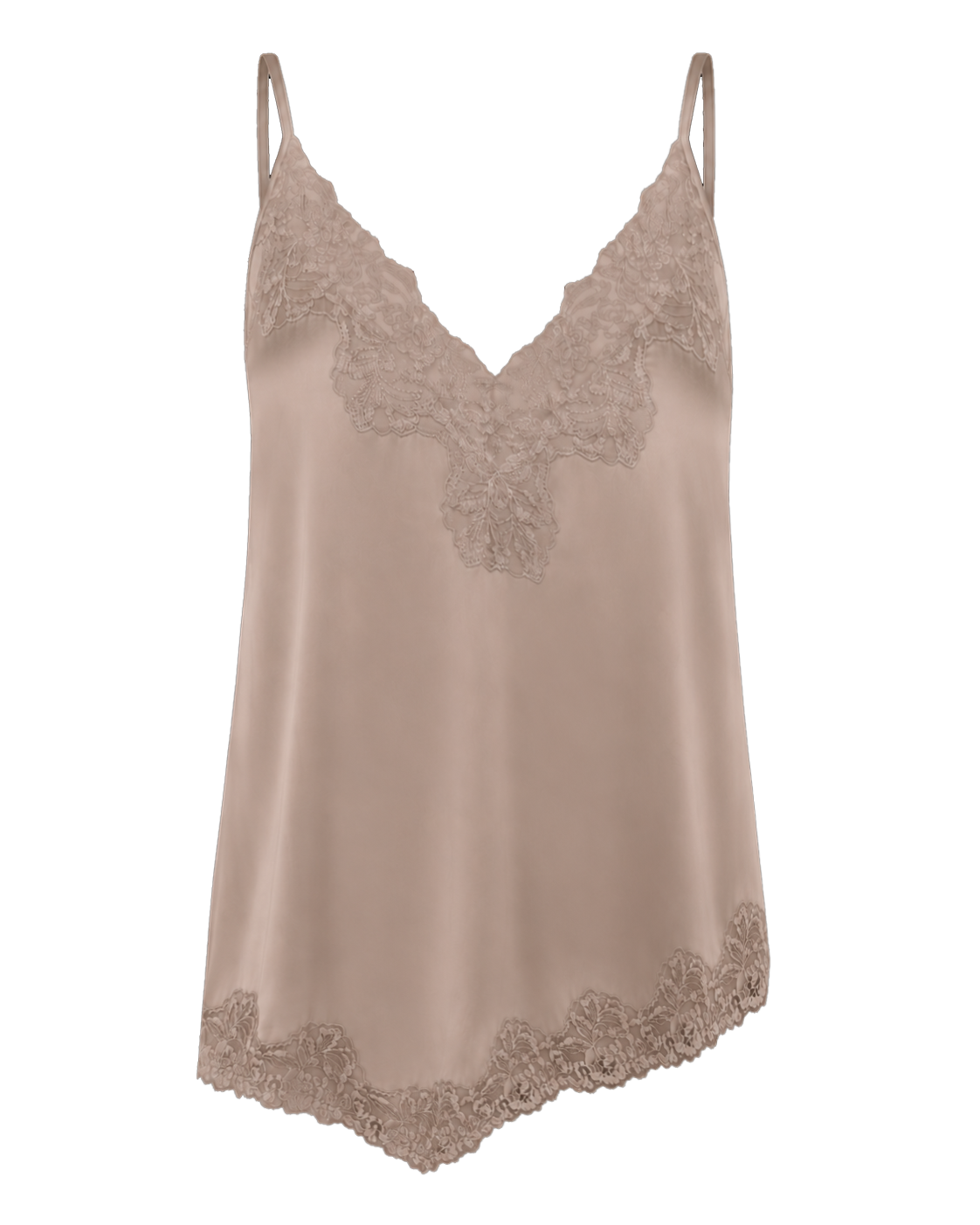 RWPatricia Silk Sleeveless Lace Strap Top TOP Rosemunde Woman 34 mocha meringue