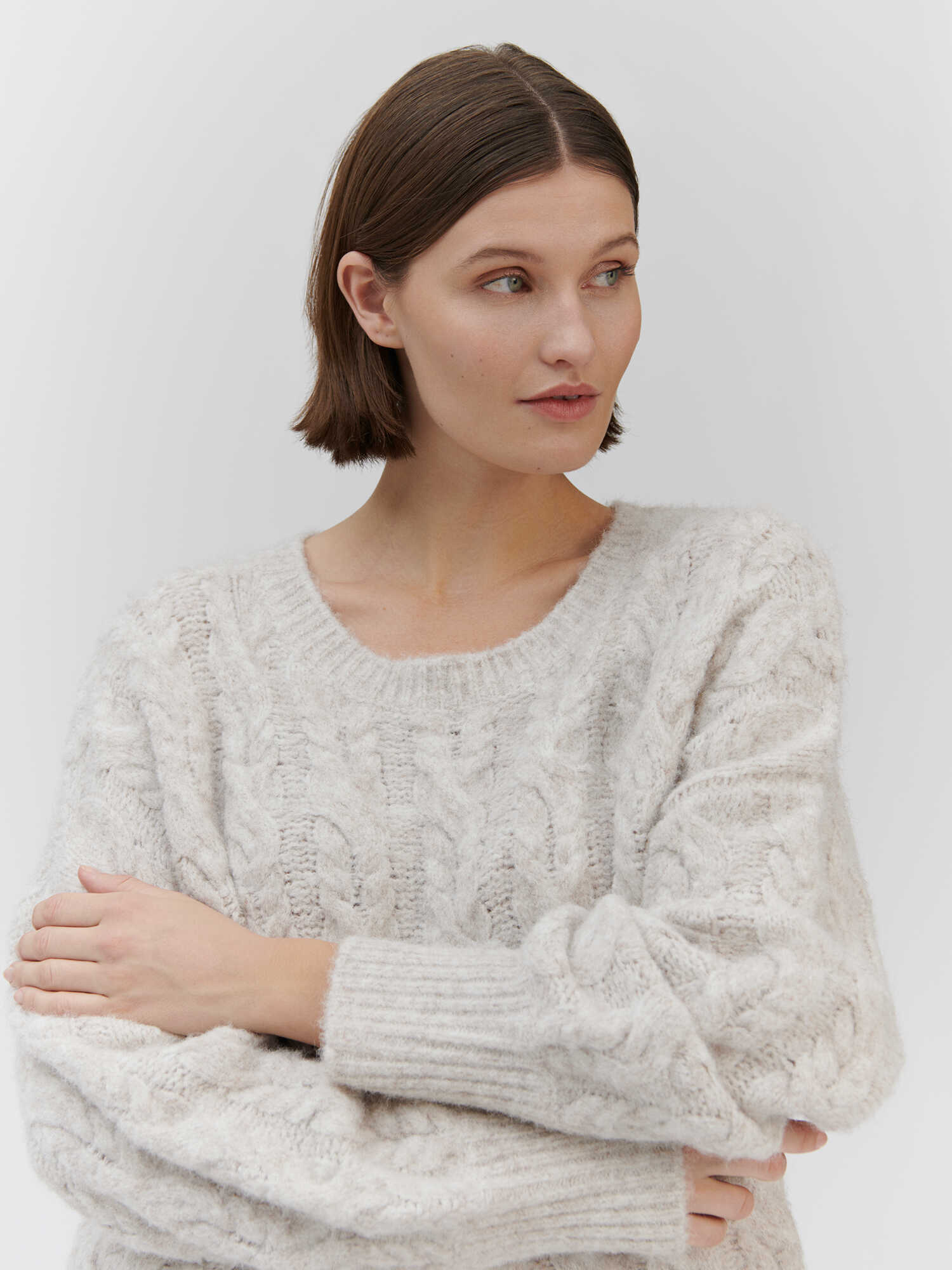 RWMagnolia O-neck Cable knit